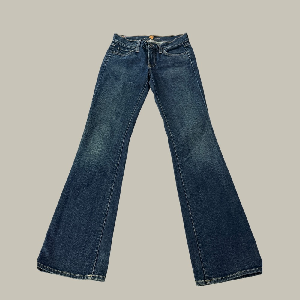 7 For All Mankind Bootcut Jeans Womens 26 Blue Dark Wash Stretch Denim
